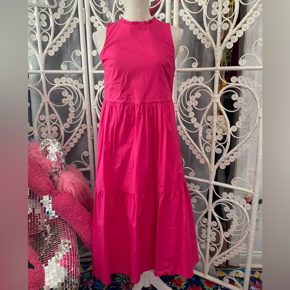 J. Crew Pink Midi Dress